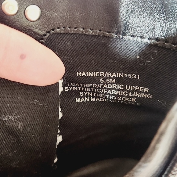 STEVE MADDEN Black Rainier Leather & Tweed Moto Combat Boots Size 5.5M - Picture 9 of 10